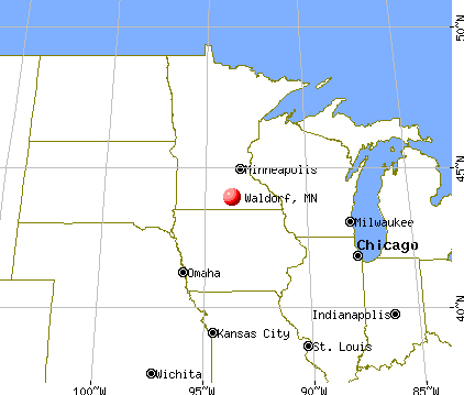Waldorf, Minnesota map