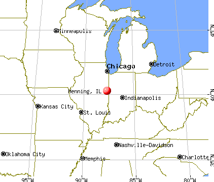 Henning, Illinois map
