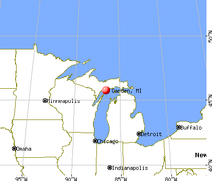 Garden, Michigan map