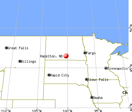 Hazelton, North Dakota map