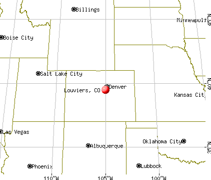 Louviers, Colorado map