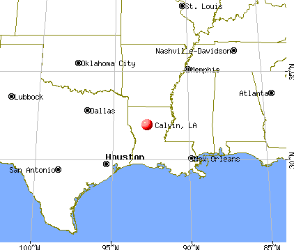 Calvin, Louisiana map