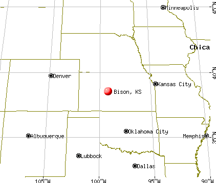 Bison, Kansas map