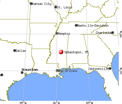 Sebastopol, Mississippi map