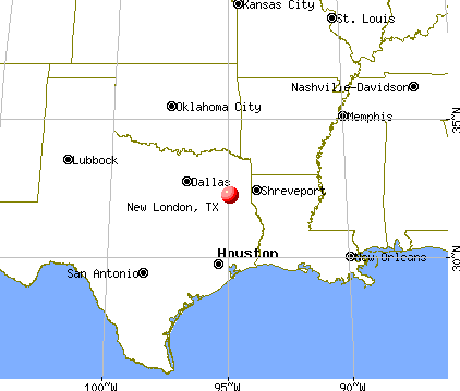 New London, Texas map