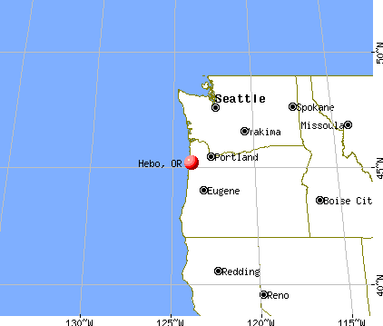 Hebo, Oregon map