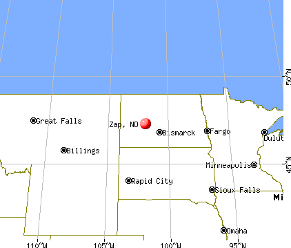 Zap, North Dakota map