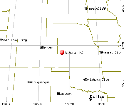 Winona, Kansas map