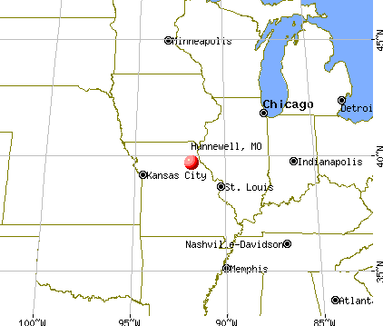 Hunnewell, Missouri map