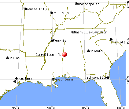 Carrollton, Alabama map
