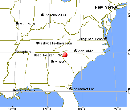 West Pelzer, South Carolina map