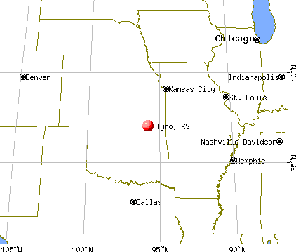 Tyro, Kansas map