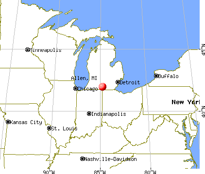 Allen, Michigan map