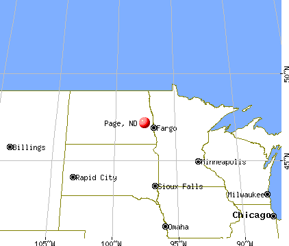 Page, North Dakota map