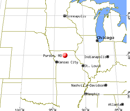 Purdin, Missouri map