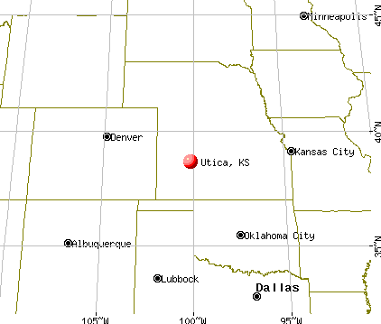 Utica, Kansas map