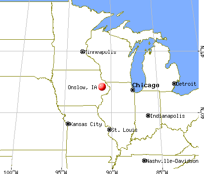 Onslow, Iowa map