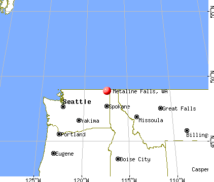 Metaline Falls, Washington map