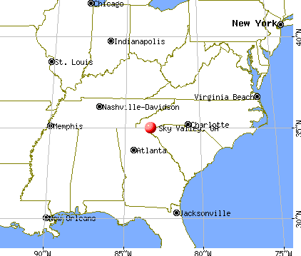 Sky Valley, Georgia map
