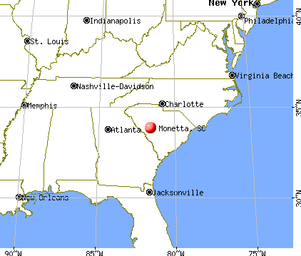 Monetta, South Carolina map