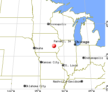 Parnell, Iowa map