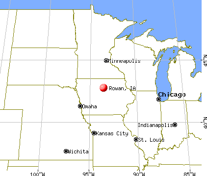Rowan, Iowa map