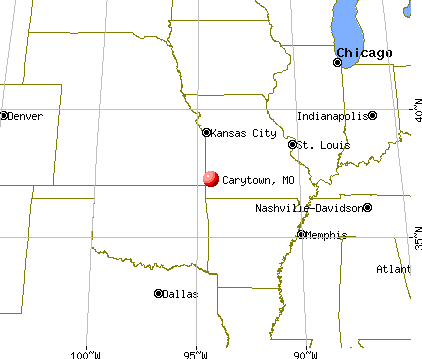 Carytown, Missouri map