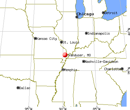 Vanduser, Missouri map