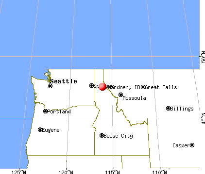 Wardner, Idaho map