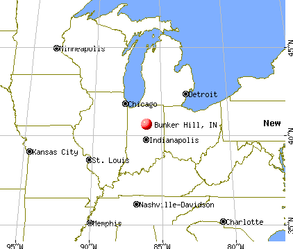 Bunker Hill, Indiana map