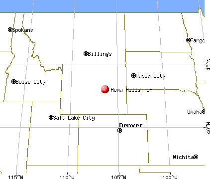 Homa Hills, Wyoming map