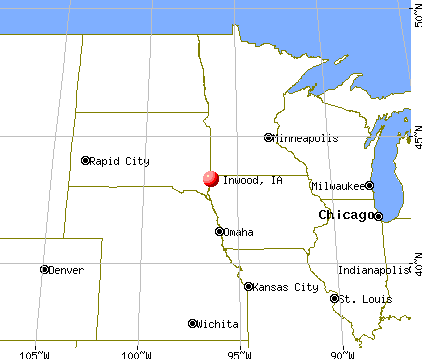 Inwood, Iowa map