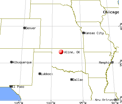 Aline, Oklahoma map