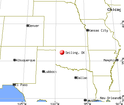 Seiling, Oklahoma map