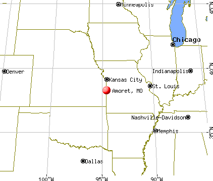 Amoret, Missouri map
