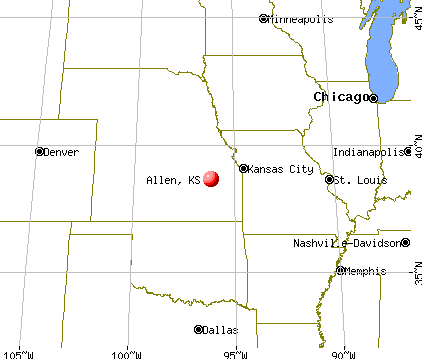 Allen, Kansas map