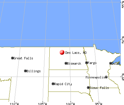 Des Lacs, North Dakota map
