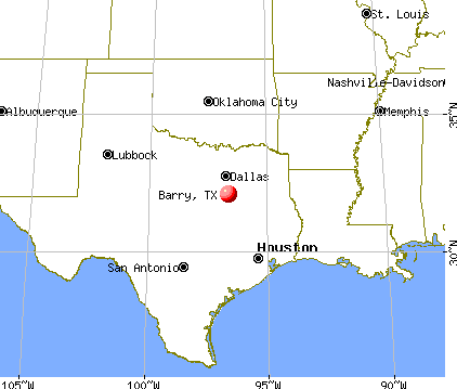 Barry, Texas map