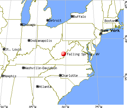 Falling Spring, West Virginia map