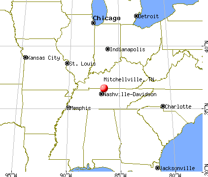 Mitchellville, Tennessee map