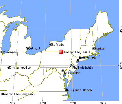 Roseville, Pennsylvania map
