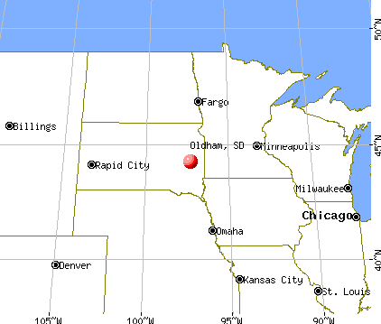 Oldham, South Dakota map