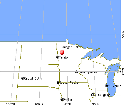 Winger, Minnesota map