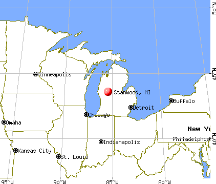 Stanwood, Michigan map