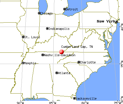 Cumberland Gap, Tennessee map