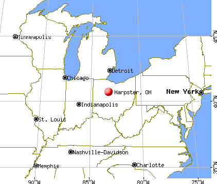 Harpster, Ohio map