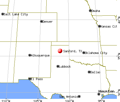 Sanford, Texas map