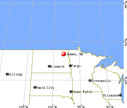 Adams, North Dakota map