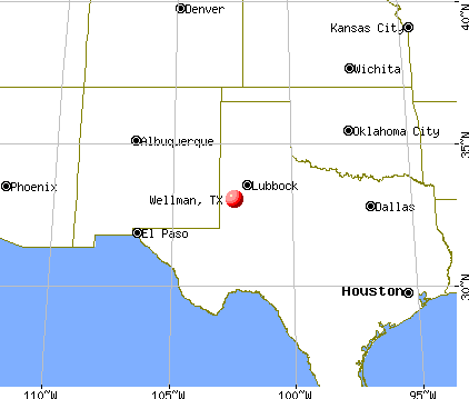 Wellman, Texas map