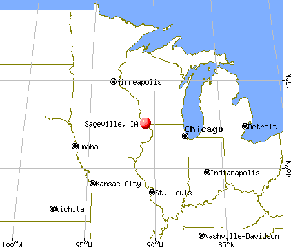 Sageville, Iowa map